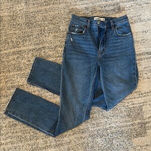 Abercrombie & fitch the 90s slim straight ultra high rise medium destroyed jeans